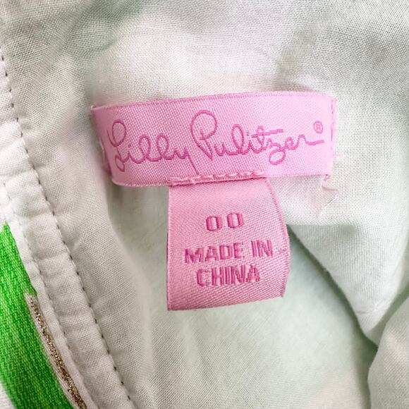 Lilly Pulitzer Stringer Large Glitter Delia Shift Dress | Green | SZ 00 - Picture 8 of 10
